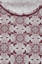 Burgundy Print Long Sleeve Top