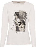 Buttercream Animal Print and Diamante Top