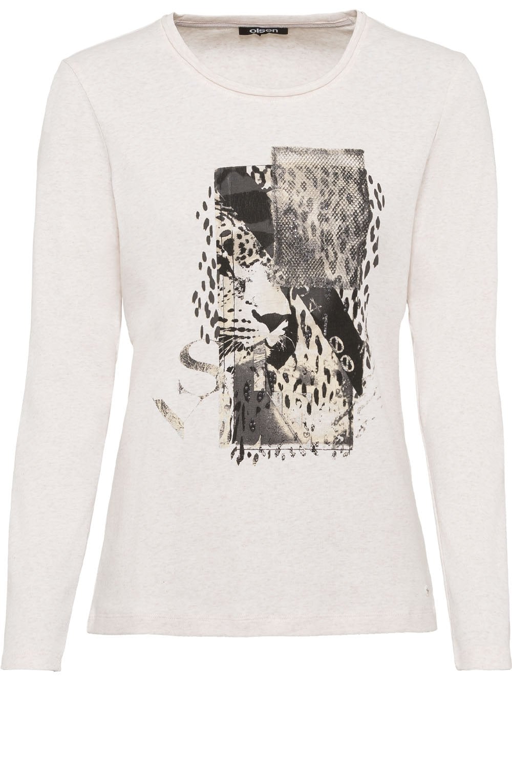 Buttercream Animal Print and Diamante Top