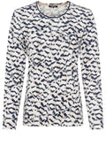 Caffe Latte and Navy Abstract Edda Top