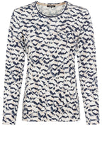 Caffe Latte and Navy Abstract Edda Top