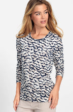 Caffe Latte and Navy Abstract Edda Top