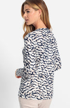 Caffe Latte and Navy Abstract Edda Top