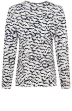 Caffe Latte and Navy Abstract Edda Top
