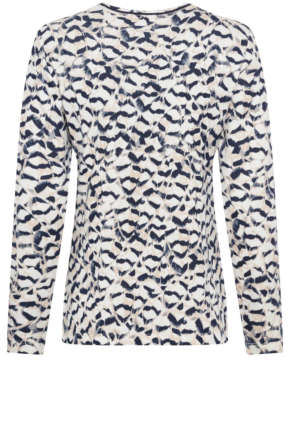 Caffe Latte and Navy Abstract Edda Top