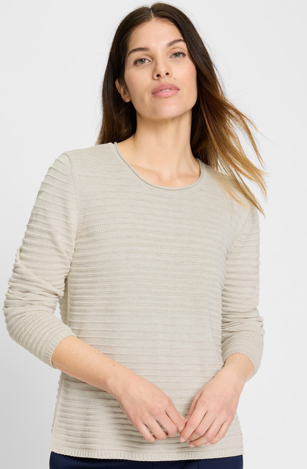 Caffe Latte Horizontal Knit Henny Jumper
