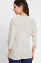 Caffe Latte Mixed Print And Diamante Edda Top