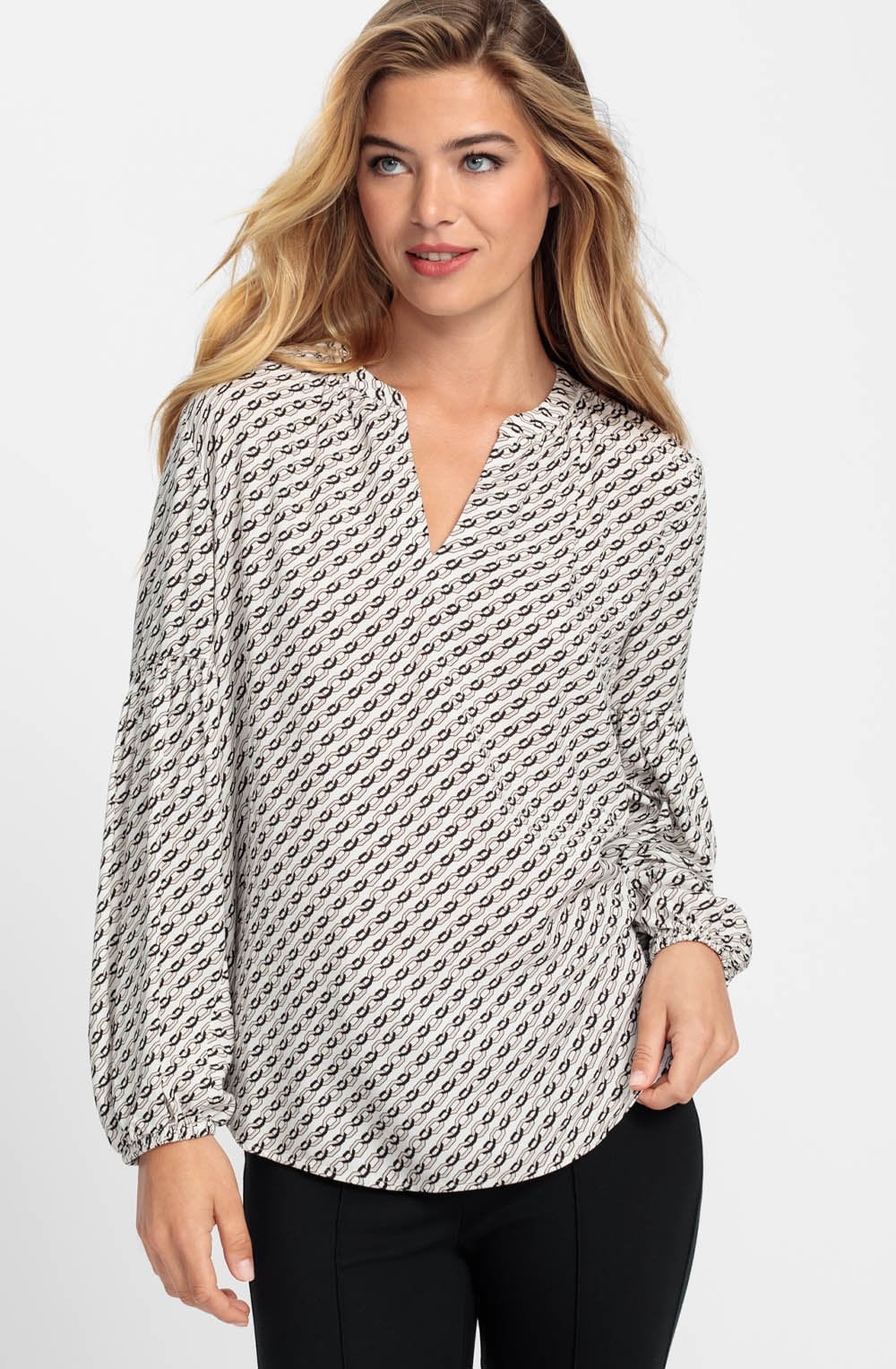 Caffe Latte Puff Sleeve Blouse
