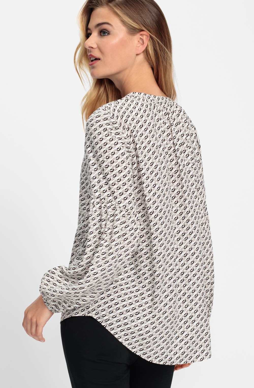Caffe Latte Puff Sleeve Blouse