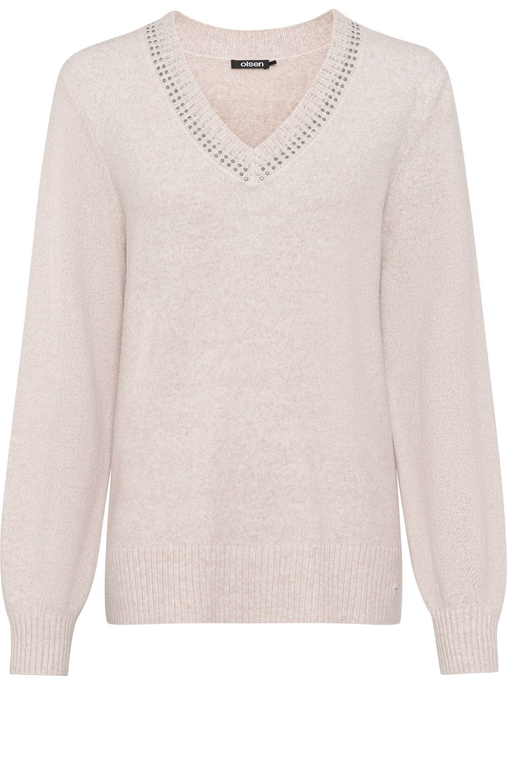 Caffe Latte Sequin Neck Henny Jumper