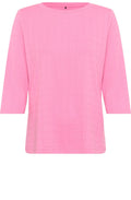 Candy Pink Check Stitch Top