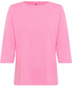 Candy Pink Check Stitch Top