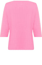 Candy Pink Check Stitch Top