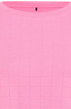 Candy Pink Check Stitch Top