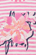 Candy Pink Floral and Stripes Cosima Relaxed Top