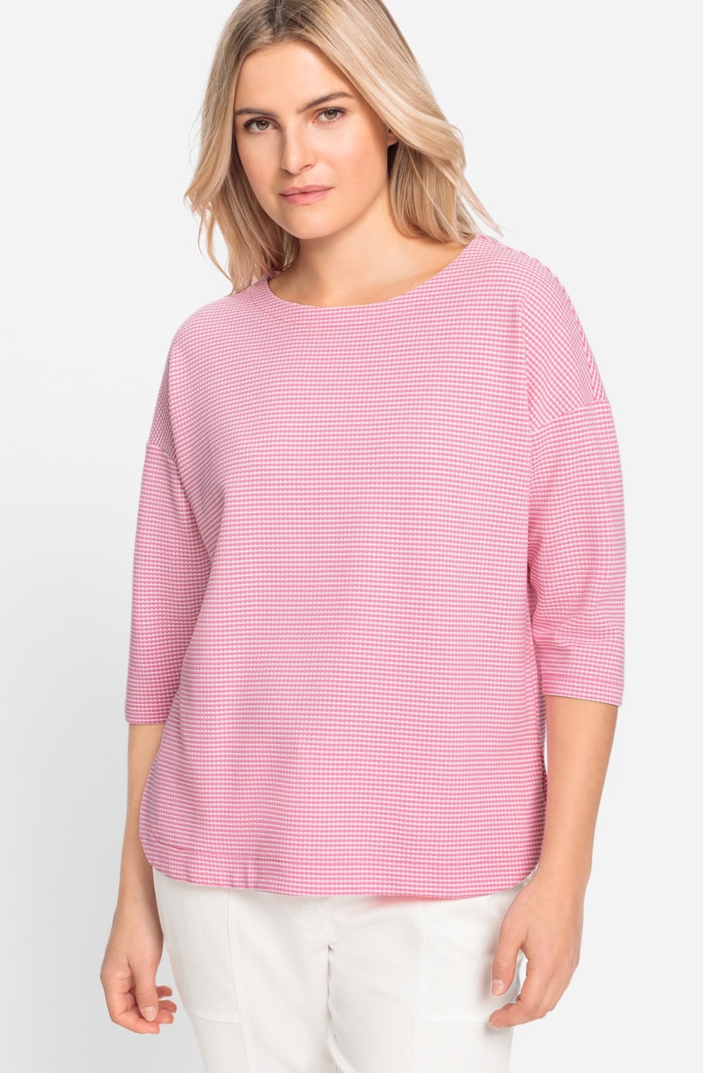 Candy Pink Stretch Jersey Cora Top