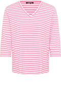 Candy Pink Striped V Neck Hannah Top