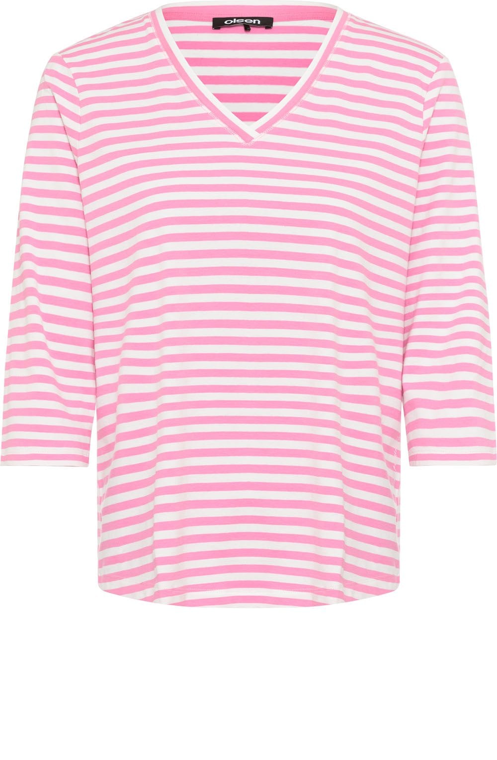 Candy Pink Striped V Neck Hannah Top