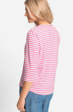 Candy Pink Striped V Neck Hannah Top