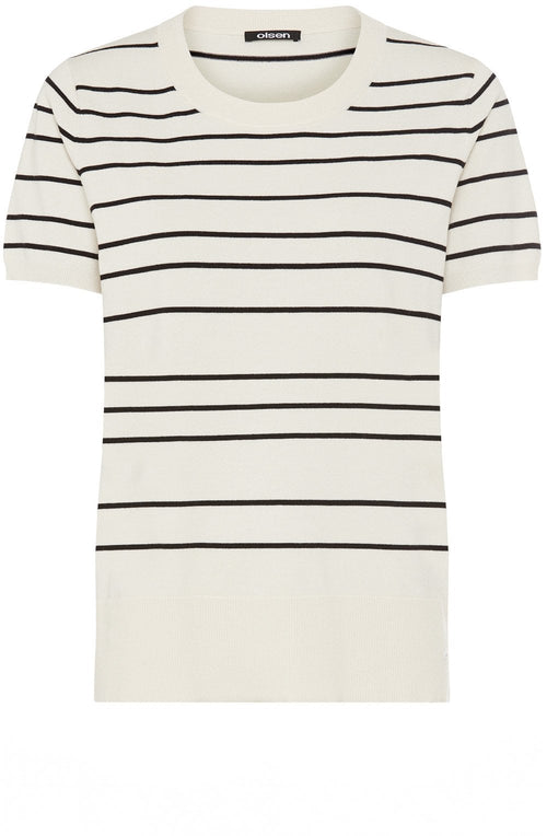 Canvas Beige and Black Short Sleeved Henny Pullover