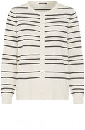 Canvas Beige and Black Striped Henny Cardigan