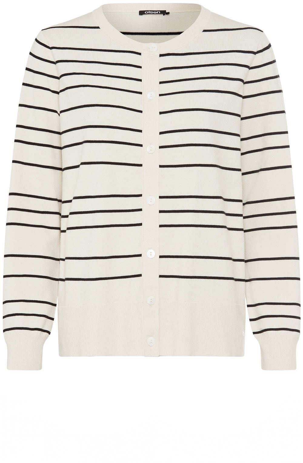 Canvas Beige and Black Striped Henny Cardigan