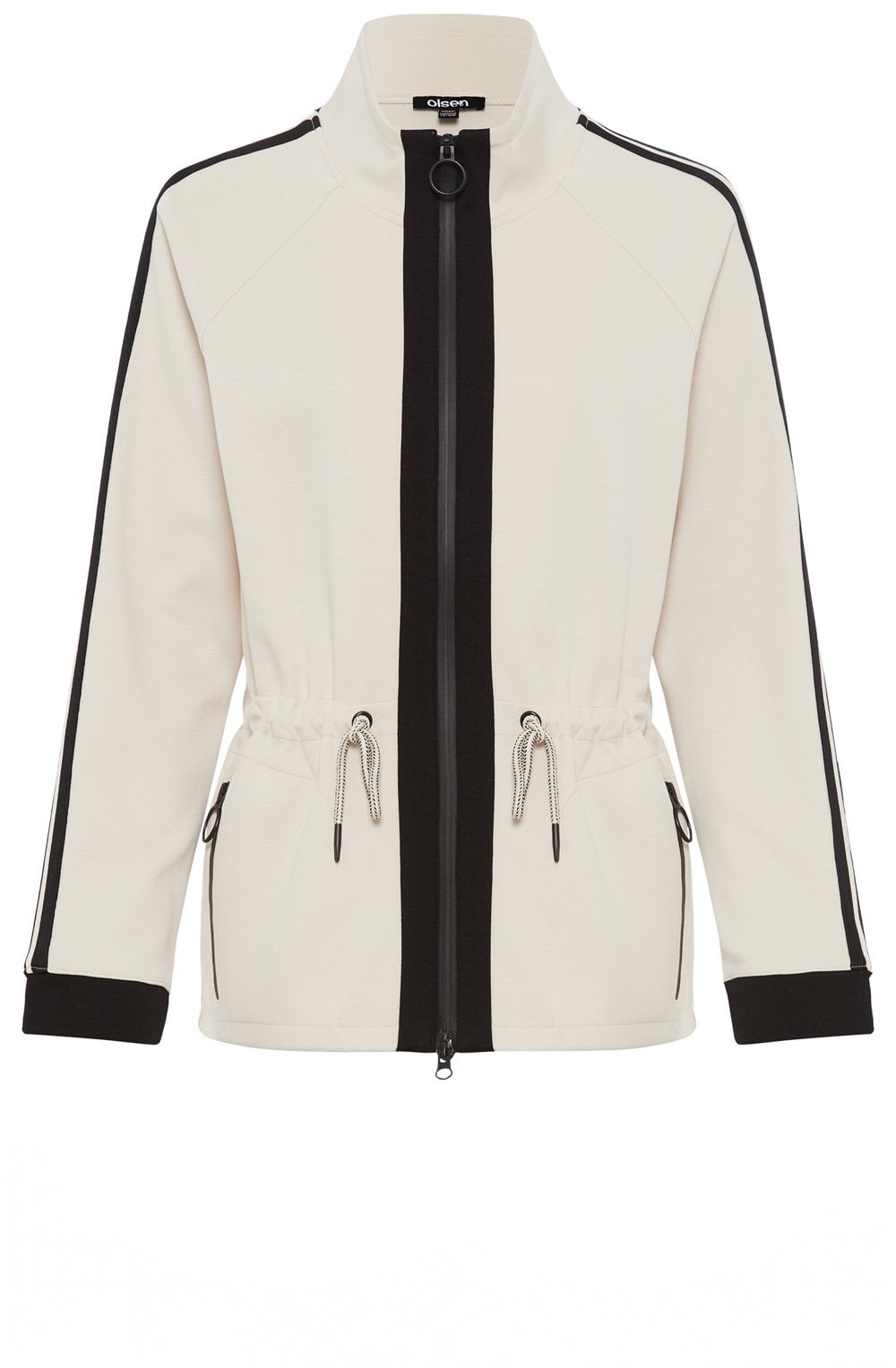 Canvas Beige Jersey Zip Henny Jacket