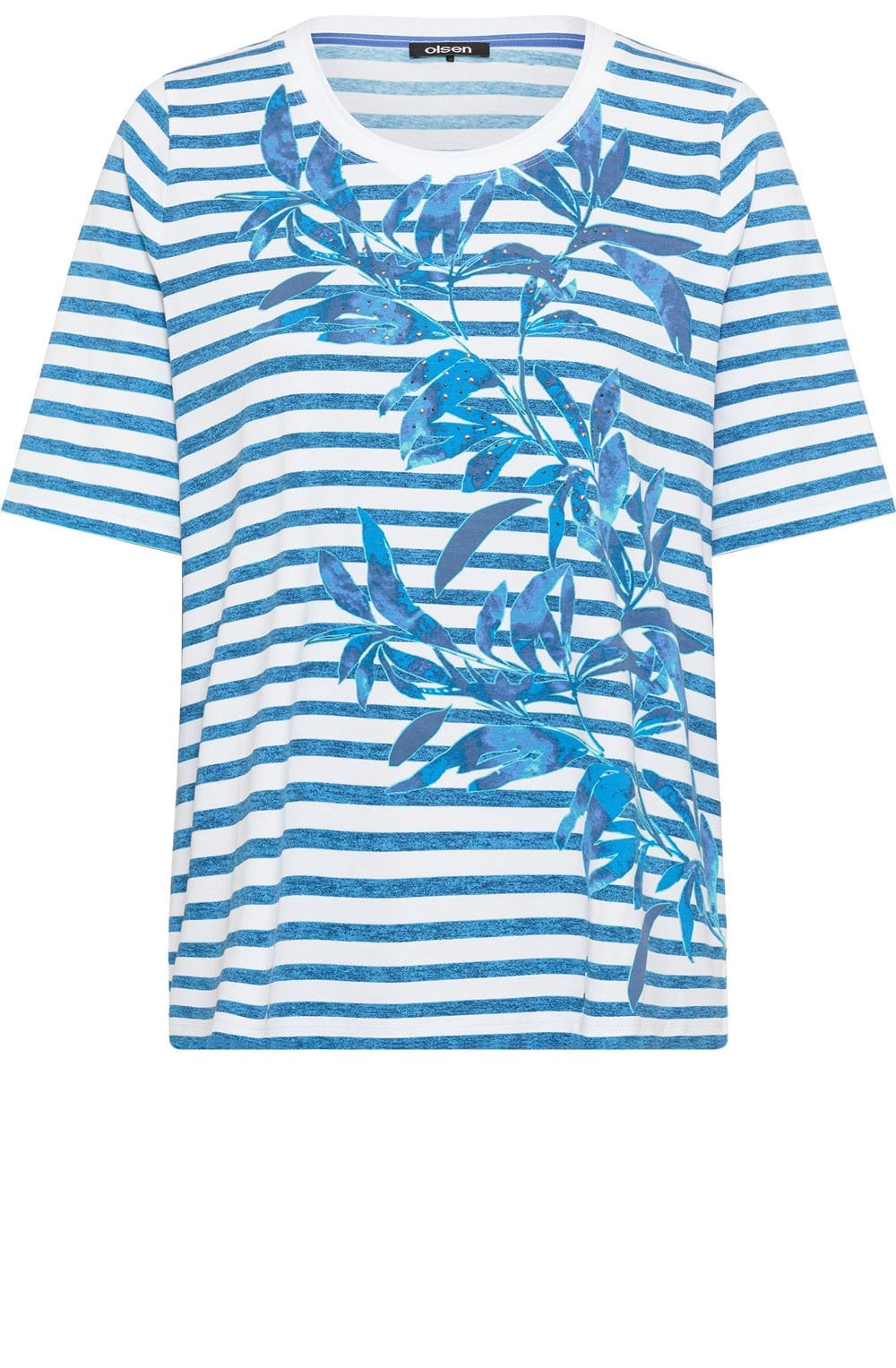 Capri Blue Floral and Stripe Hannah Top