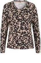 Caramel & Black Print Top