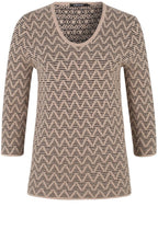 Caramel Patterned Knit Sweater