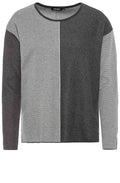 Charcoal Grey Half Chevron Pattern Jumper