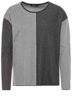 Charcoal Grey Half Chevron Pattern Jumper