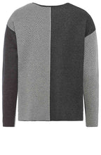 Charcoal Grey Half Chevron Pattern Jumper