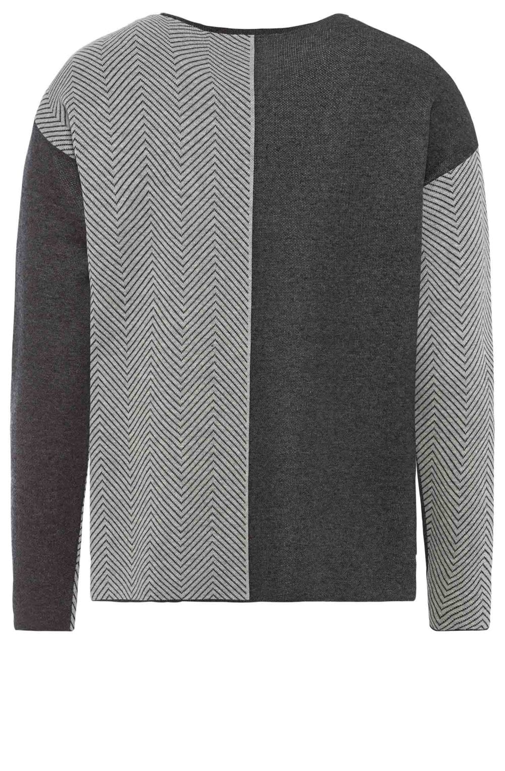 Charcoal Grey Half Chevron Pattern Jumper
