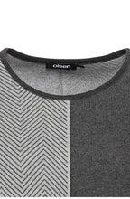 Charcoal Grey Half Chevron Pattern Jumper