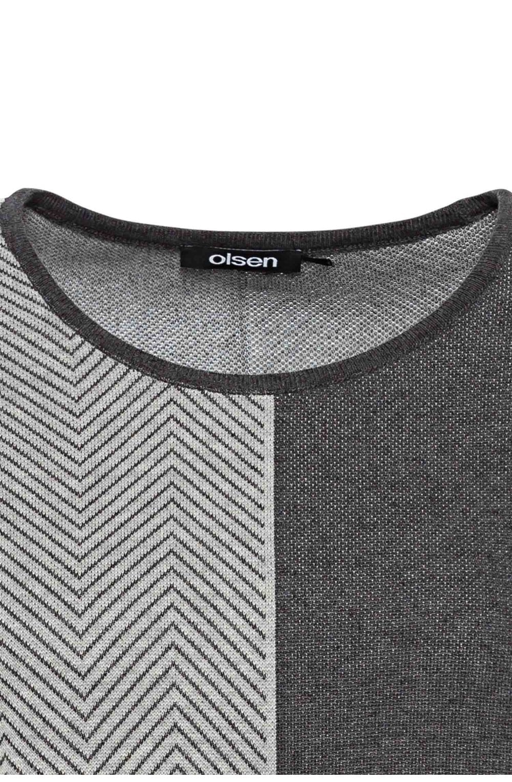 Charcoal Grey Half Chevron Pattern Jumper