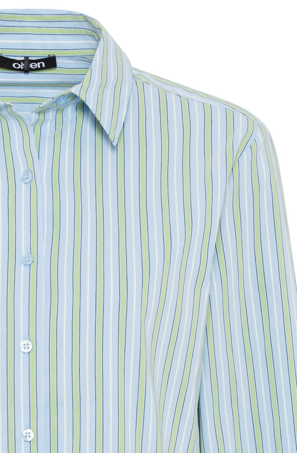 Ciel Blue and Green Striped Classic Shirt