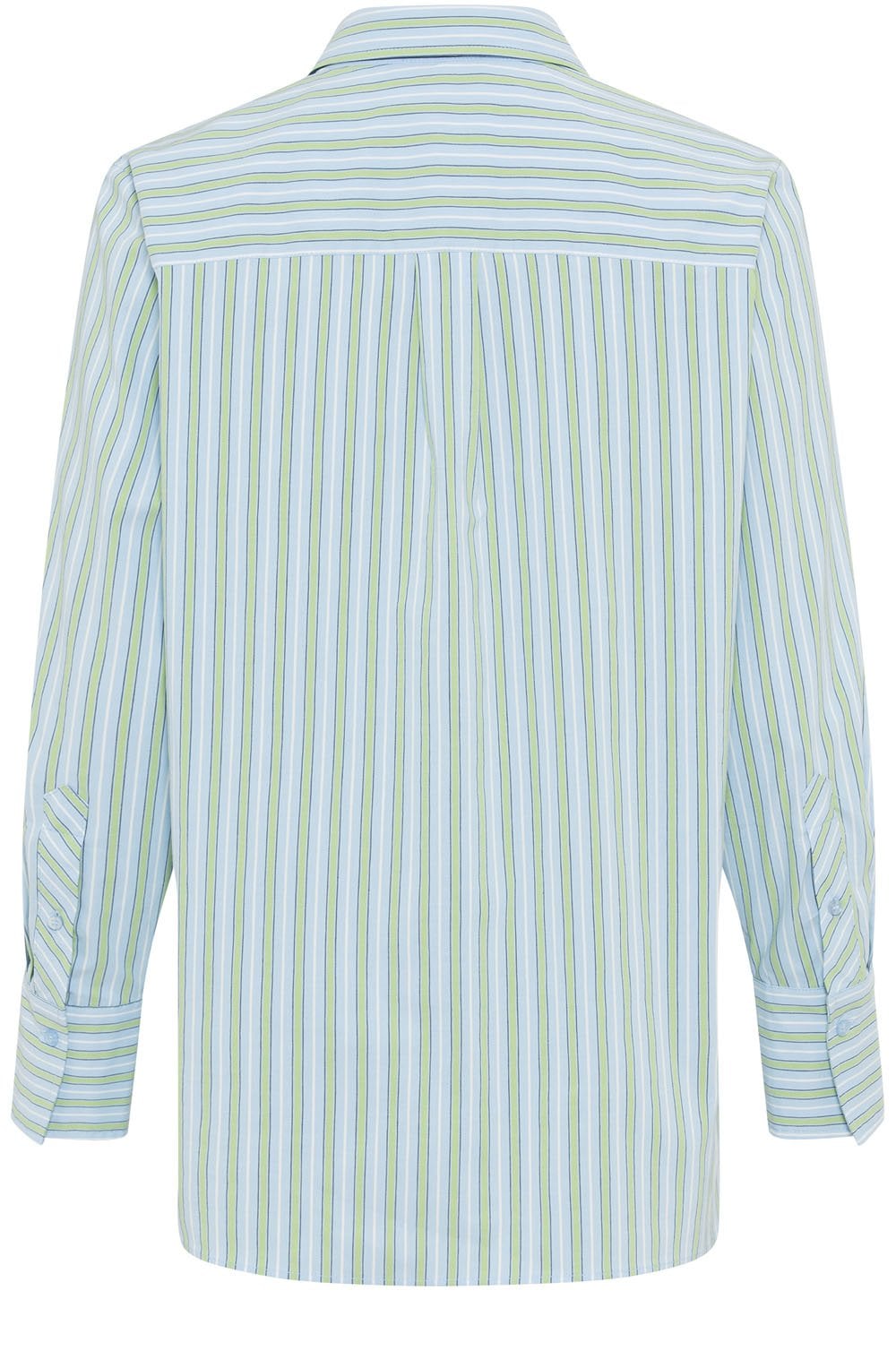 Ciel Blue and Green Striped Classic Shirt