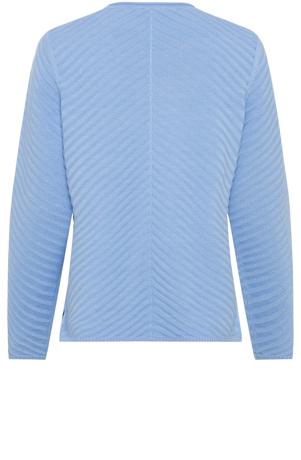 Ciel Blue Diagonal Knit Jumper