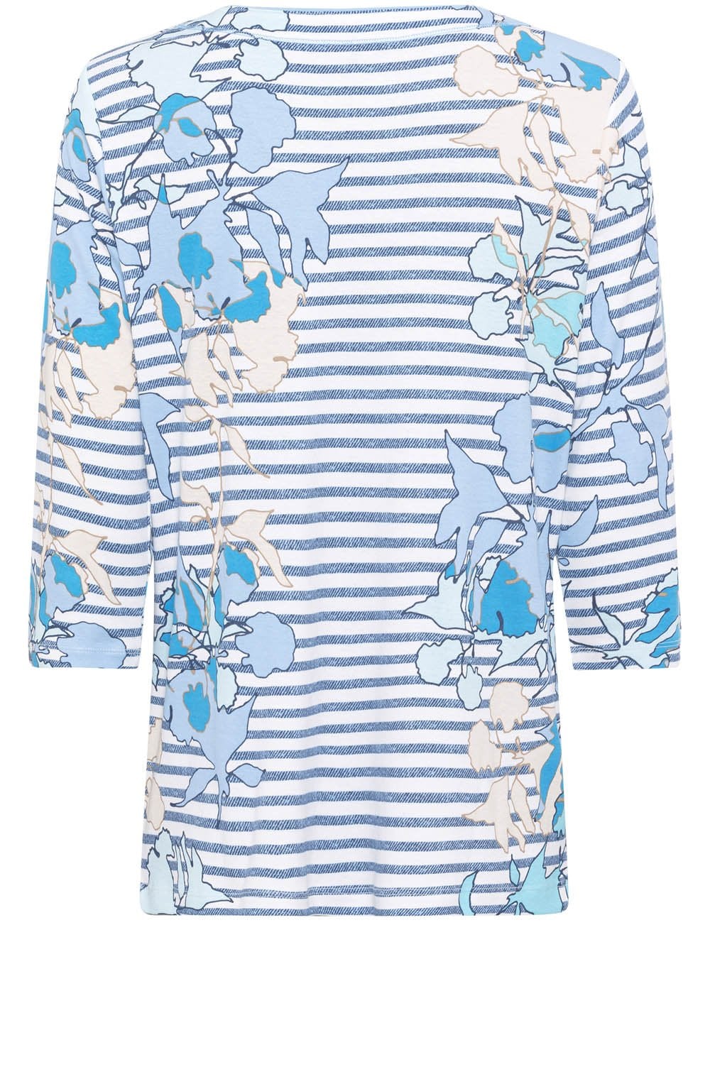 Ciel Blue Floral and Stripe Hannah Top