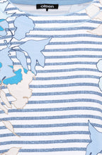 Ciel Blue Floral and Stripe Hannah Top