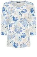 Ciel Blue Floral Print Edda Top