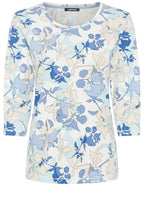 Ciel Blue Floral Print Edda Top