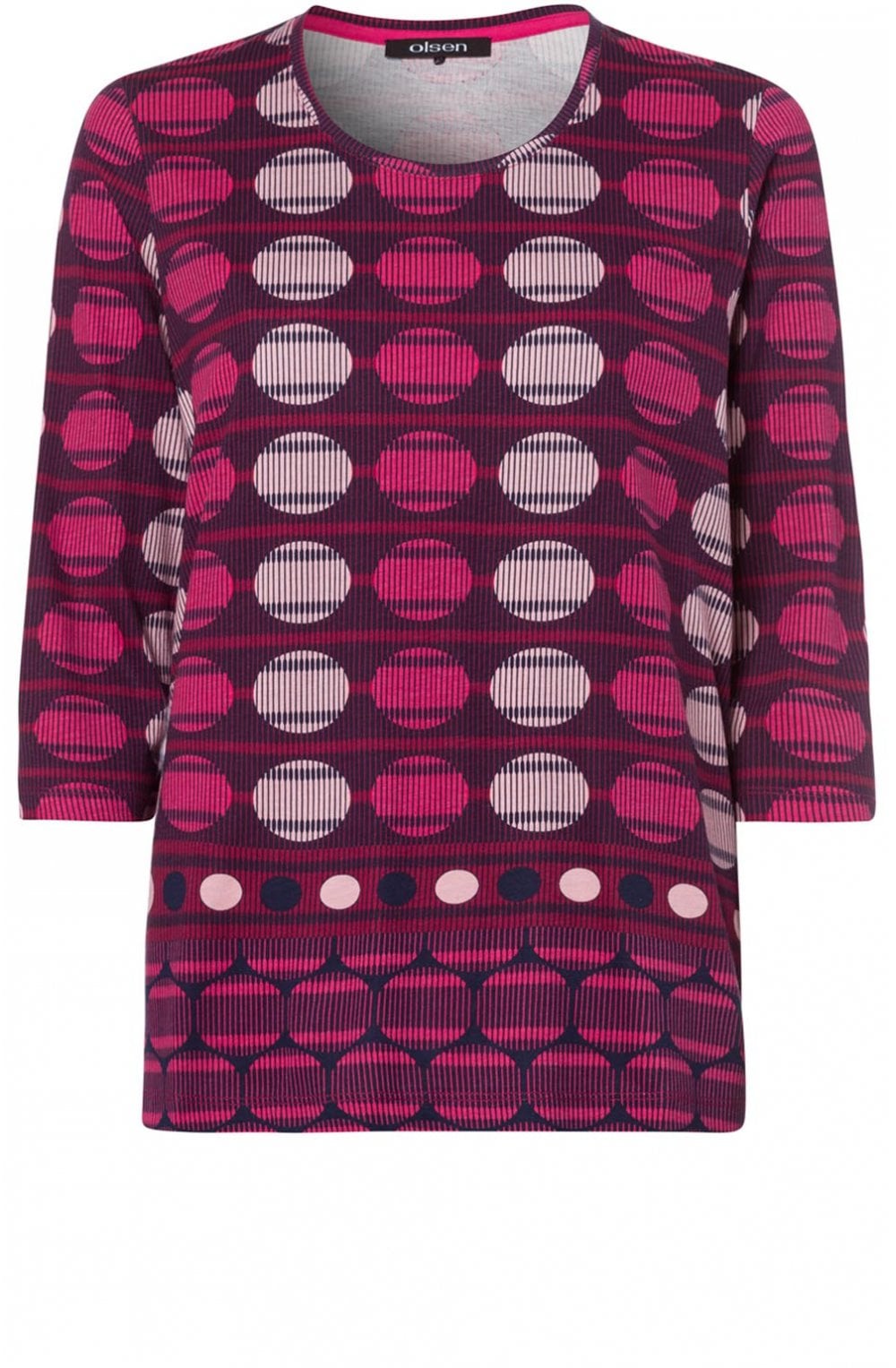 Circular Print Jersey Top