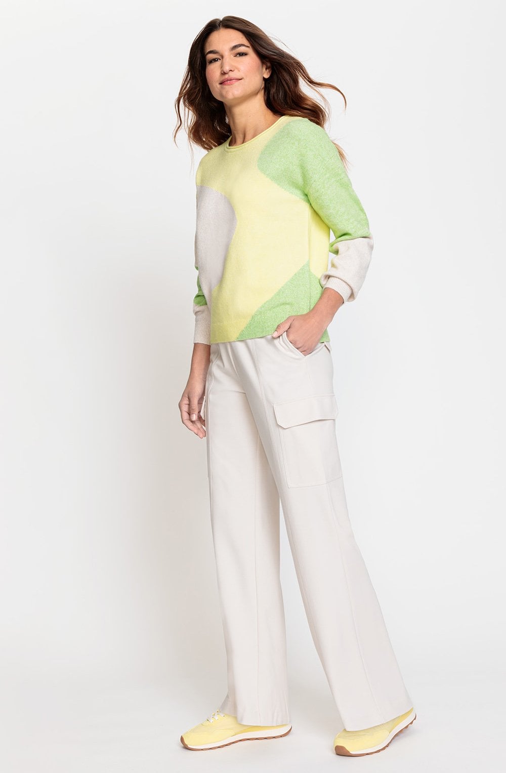 Citron Melange Abstract Design Cora Jumper