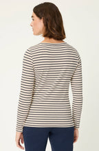 Classic Beige and Navy Mixed Print and Diamante Edda Top