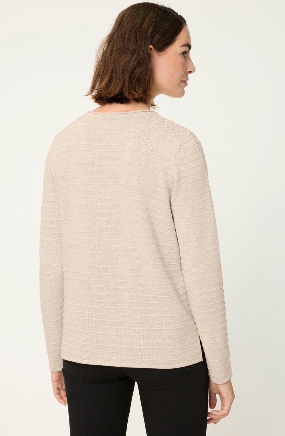 Classic Beige Diagonal Knit Henny Jumper