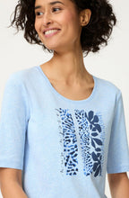 Cloud Blue Patterned Front Edda T Shirt