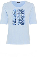 Cloud Blue Patterned Front Edda T Shirt