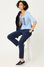 Cloud Blue Patterned Front Edda T Shirt